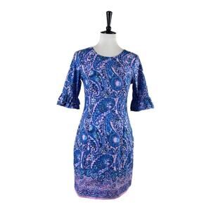 Lilly Pulitzer NEW Fiesta Stretch Dress Purple Iris Ruffle Sleeves Women Size 2